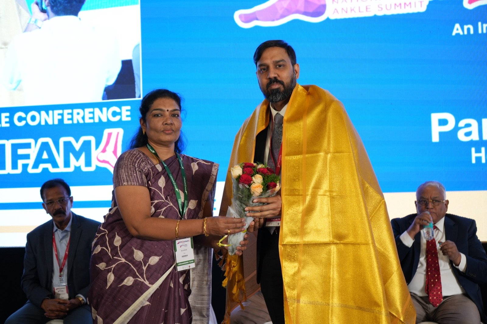 Dr. Rahul Upadhyay felicitated at SICOT Chennai by Parvati Hospitals