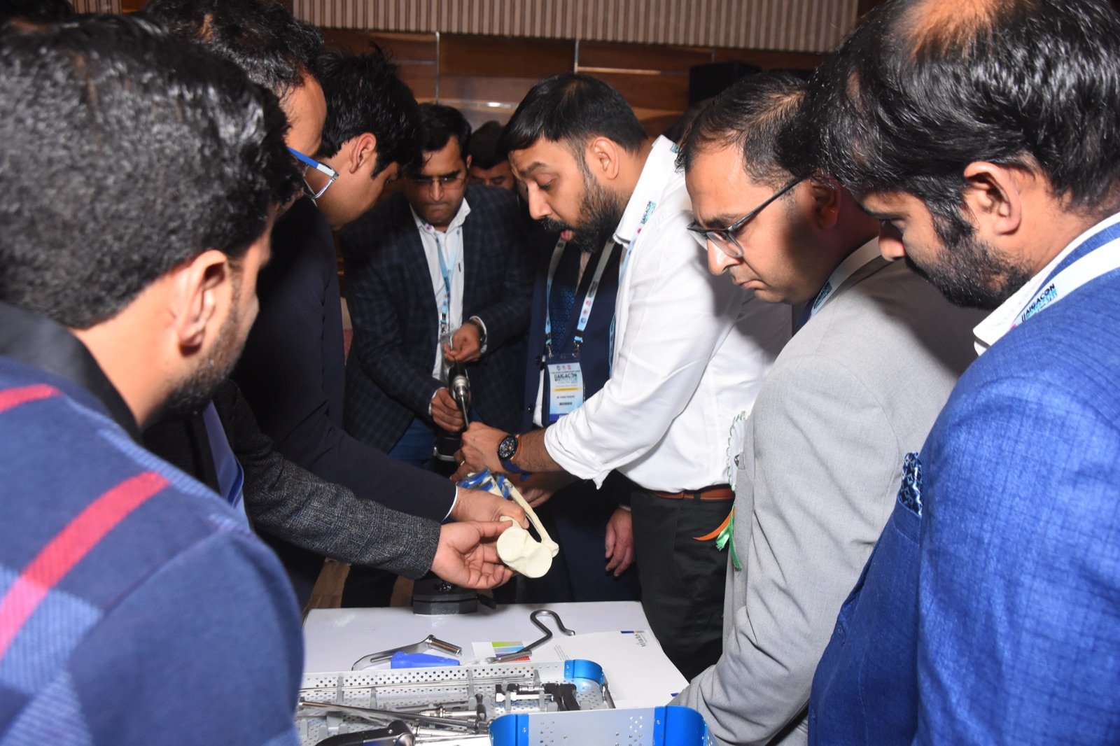 Dr. Rahul Upadhyay giving a surgical demonstration to trainees and young surgeons